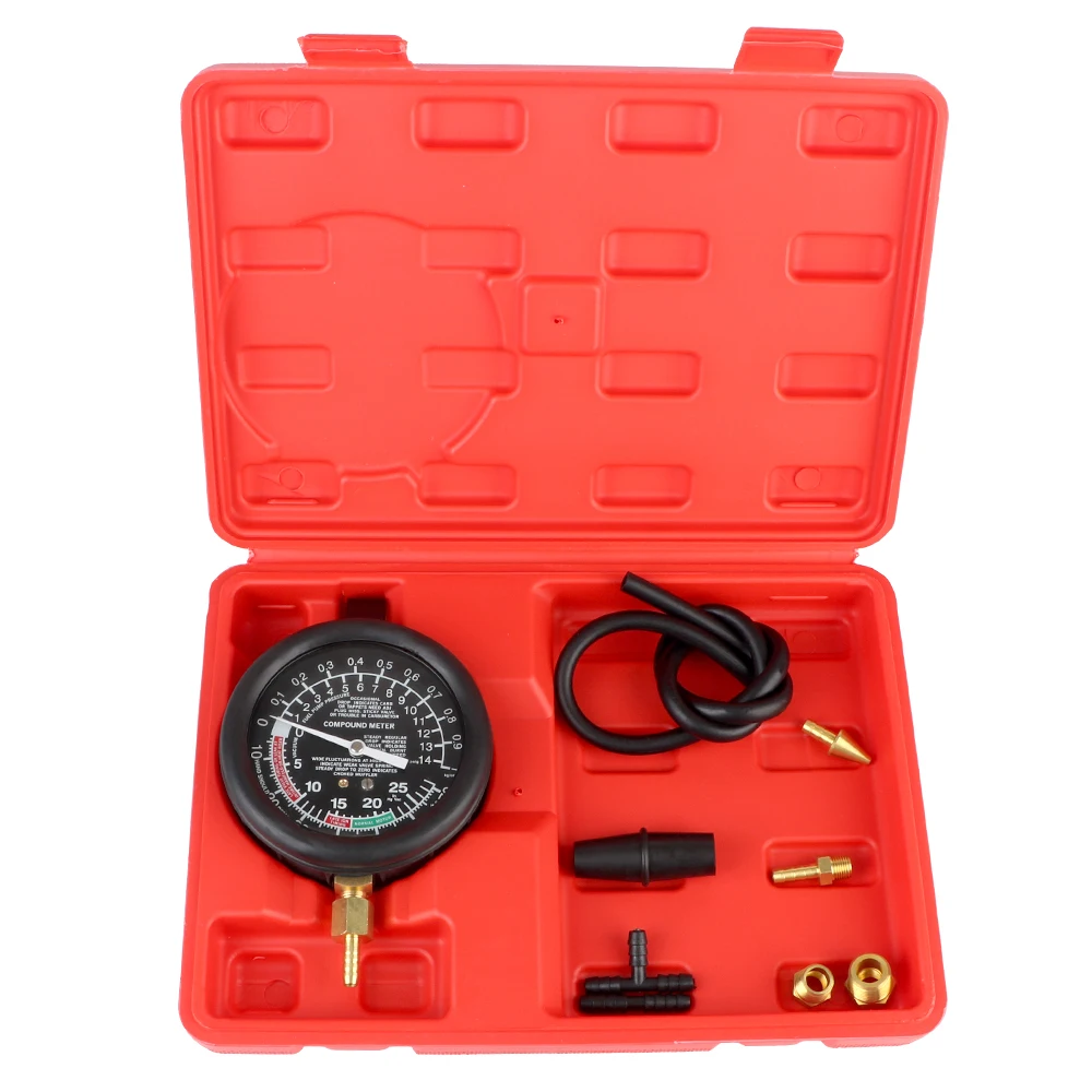 

Automotive Cylinder Tester Kit Vacuum Gasoline Engine Compression Meter With Adapter Pressure Gauge