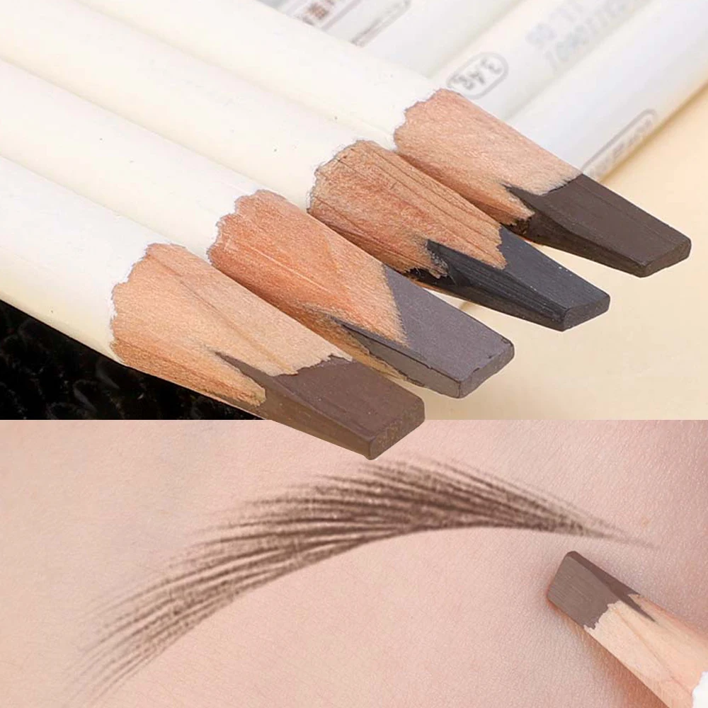 Wild Misty Eyebrow Pencil 2IN1 Waterproof Chopping Knife Eye Brow with Brush Pen Long Lasting Brow Pen Enhancers Cosmetic Tool