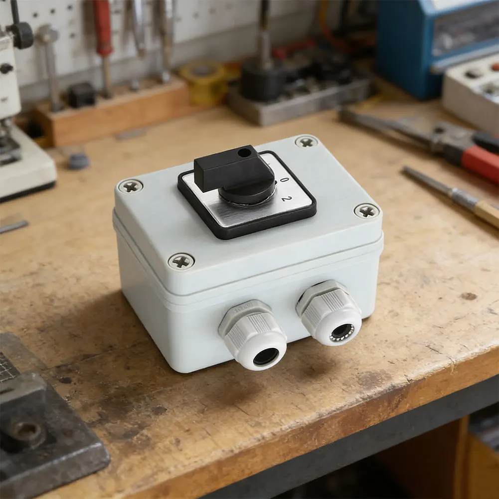 1pc SZW26-20 20A 3Pole Rotary Cam Changeover Switch 3Gears 3-Section With Sealed Box For Industrial Control Switch