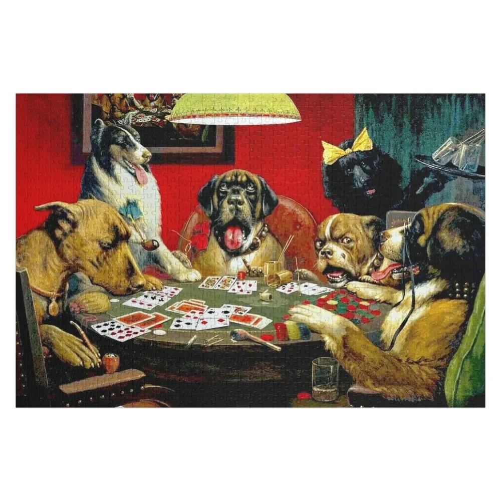 

DOGS PLAYING POKER : Vintage C M Coolidge Print Jigsaw Puzzle Anime Wooden Adults Puzzle