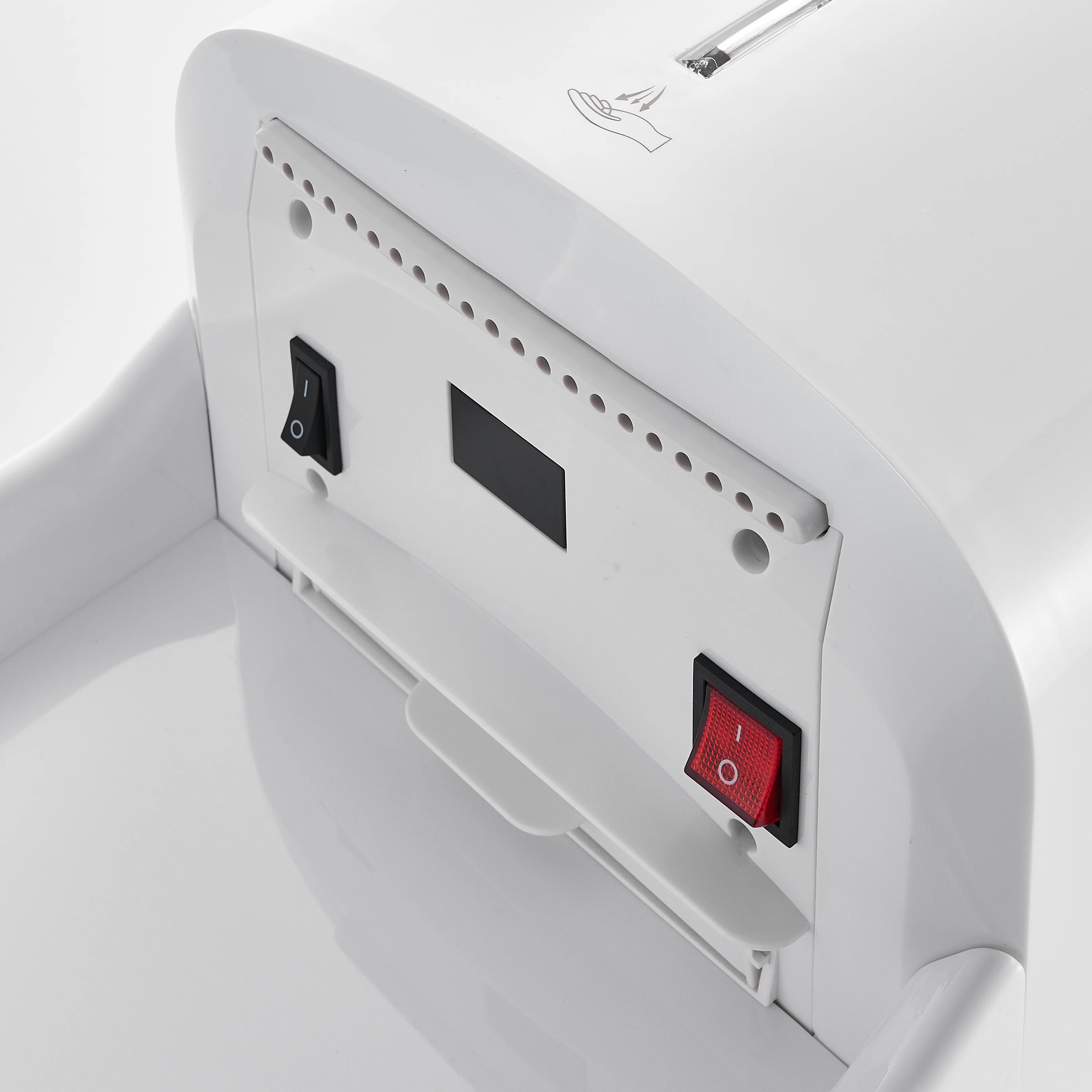 เครื่องเป่ามืออัตโนมัติแบบไร้สัมผัส ระบบเซ็นเซอร์ไฟฟ้า วัสดุ ABS สำหรับใช้งานเชิงพาณิชย์