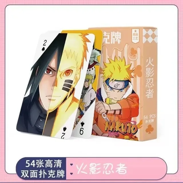 54 szt./zestaw Nowe Anime Naruto Kawaii Figurki Akcji Modele Zabawki Karty do Gry Obraz Wysokiej Rozdzielczości Kolekcja Pokerowa Prezenty