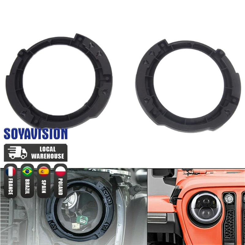 7 Inch LED Headlight Brackets Mount Buckets Base Hoods Ring For Jeep Wrangler JK 2007-2017 Car Accessories