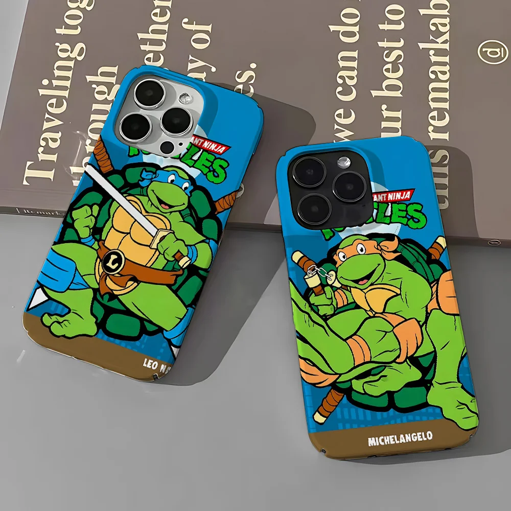 Cartoon T-Teenage Mutant Ninja Turtles Phone Case for IPhone 16 15 14 13 12 11 Pro Max XS XR XSMax 6 7 8 Plus Glossy HD PC Cover