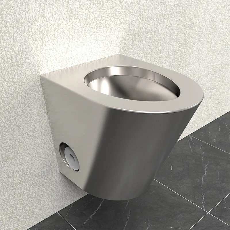Manufacturer customizes 304 stainless steel toilet, simple and easy to clean toilet toilet, wall-mounted prison toilet
