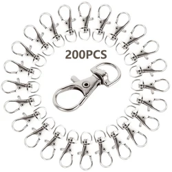 200/25 Pcs Swivel Lobster Clasp Stainless Steel Key Ring Clasp Portable Dring Snap Buckle Jewelry DIY Crafts Lanyard Chain