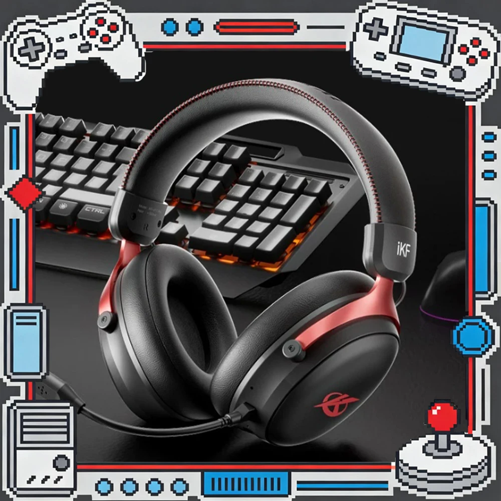 iKF V11 Pro1.0 Wireless Headphones 7.1 Virtual Surround Sound Effect Esports Headset New 53mm Strong Magnetic Diaphragm Gifts