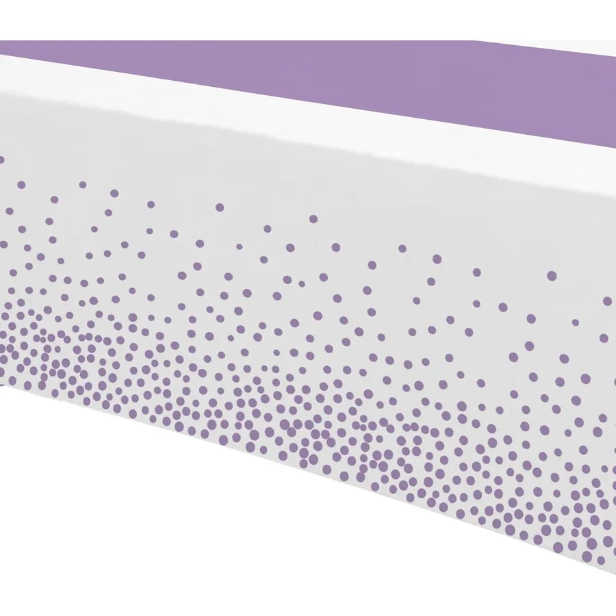 Белые и фиолетовые украшения для вечеринок, скатерть, 3 упаковки, одноразовая скатерть в фиолетовую точку, скатерть с принтом для дня рождения ребенка B