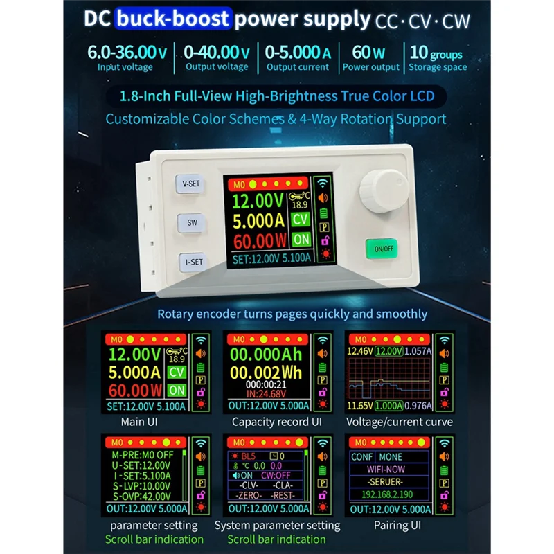 TA-SK60S Adjustable DC Regulated Power Supply+WIFI Module Constant Voltage Constant Current 5A 60W Step-Down Module