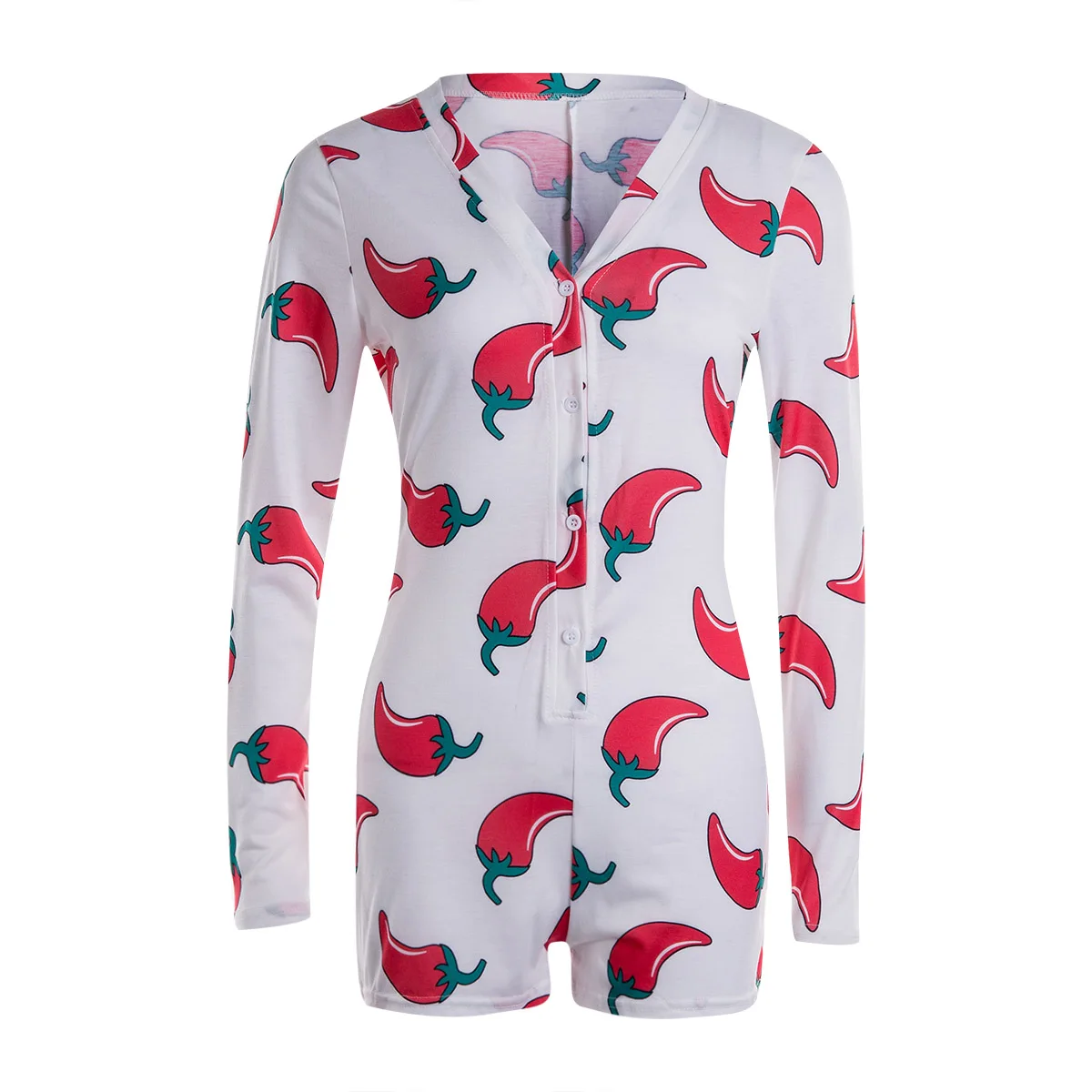 Women Y2k Long Sleeve Short Jumpsuits Cute Printed Bodycon Romper Sexy s Pajama Loungewear