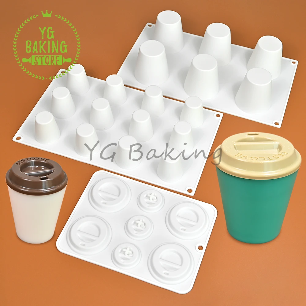 Dorica 3D Classic Coffee Cup Cake Mousse Mould DIY Pudding Dessert Chocolate Silicone Mold Cake Decorating Tool Kitchen Bakeware