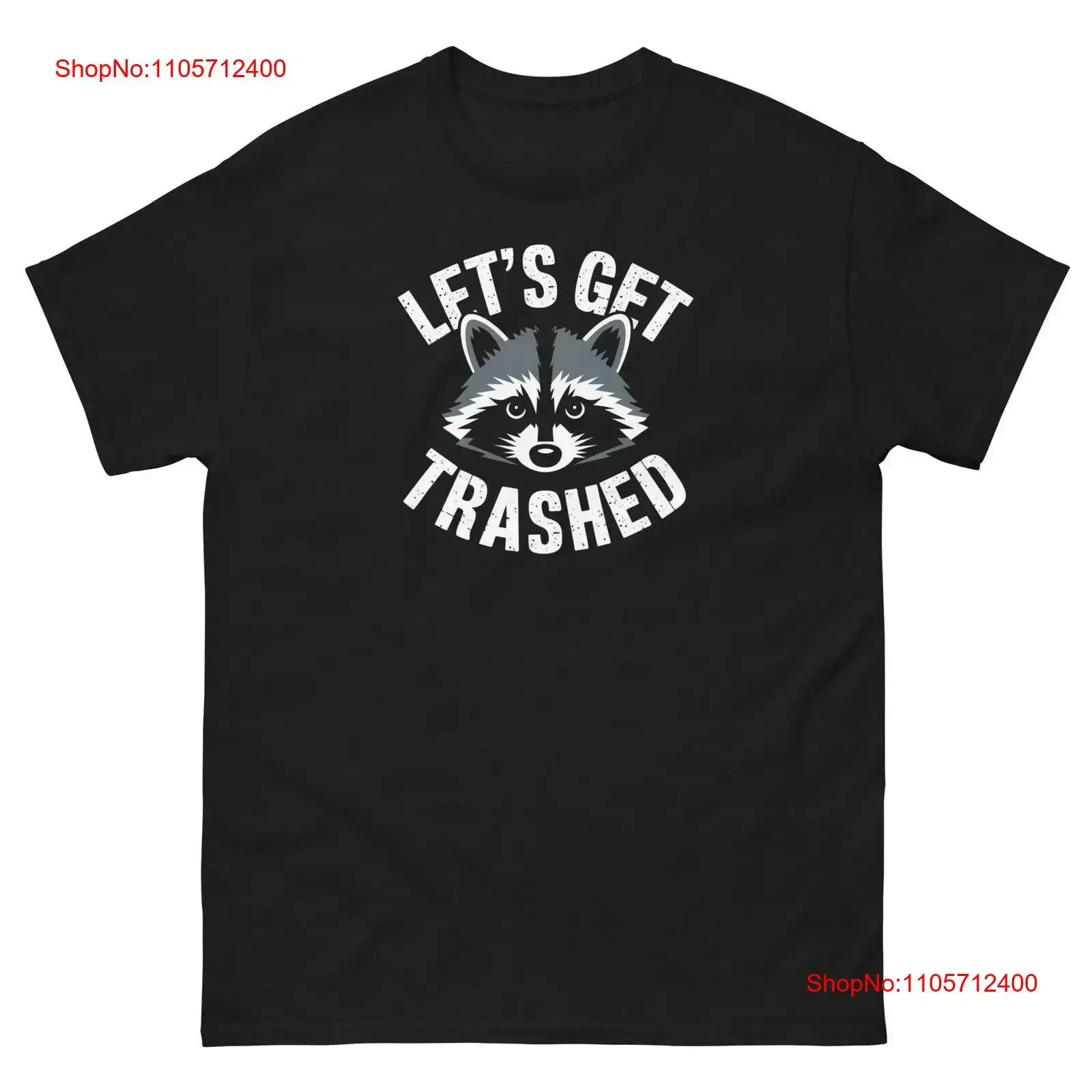 Lets Get Trashed Funny Racoon T Shirt s classic tee vintage Washed fashion homme designer clothes graphic Breathable streetwear