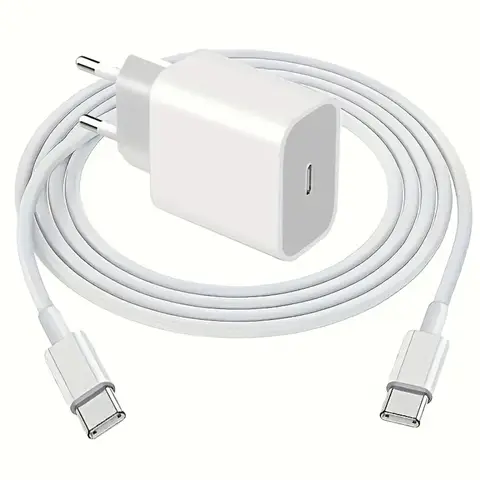 PD 20W Fast Charging EU Plug Charger with 1M/3FT Cable for iPhone iPad Samsung Xiao Mi Oppo Vivo
