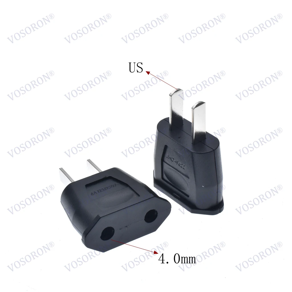 EU to US Plug Adapter,Europe Italy Spain to USA 2Pin Adaptor Type C to Type A Power Wall Adapter, Japan Canada Round to Flat Pin