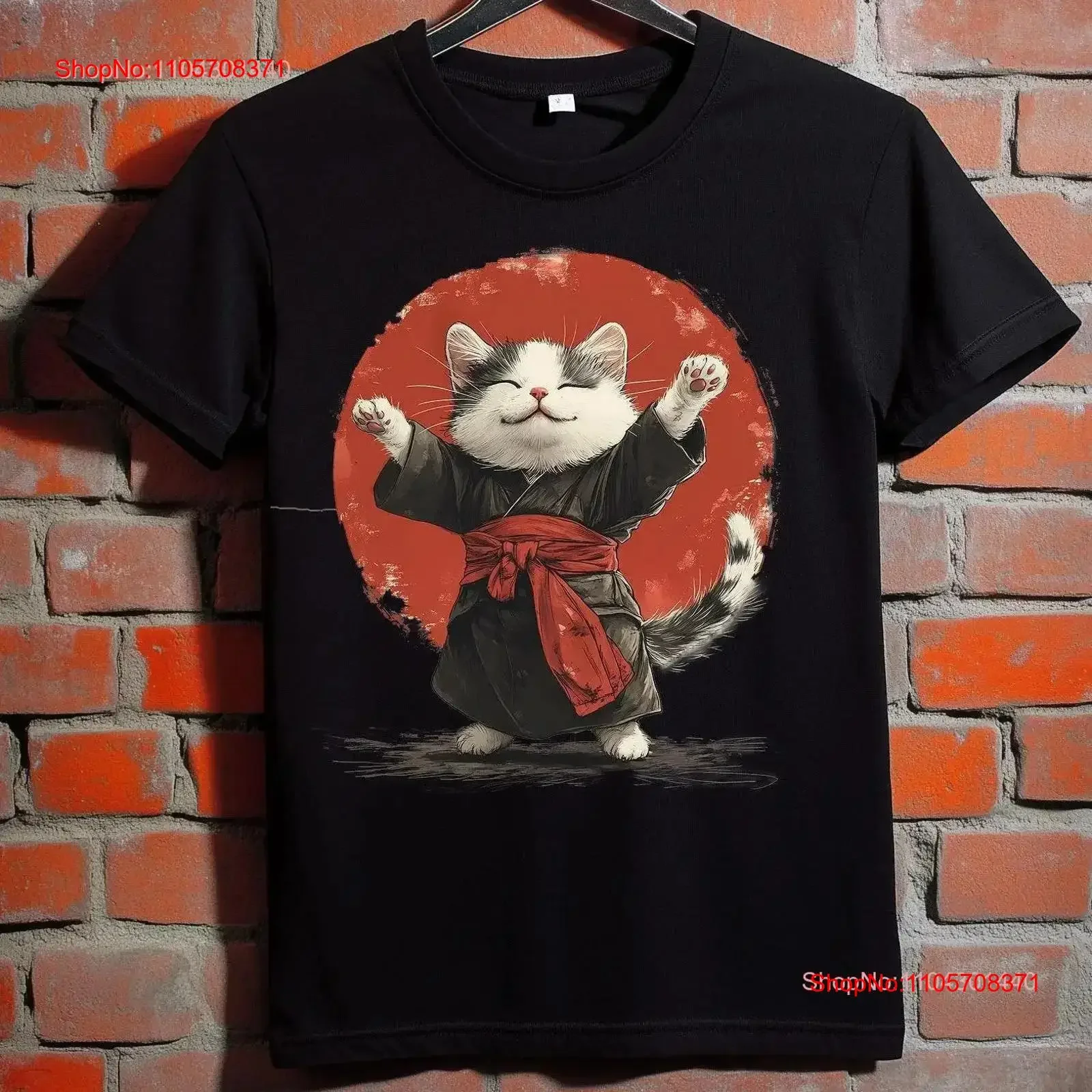 Cartoon Cat in Kimono T Shirt Cute Japanese Feline Art Unique Design Japan Lover Playful vintage Washed graphic Breathable