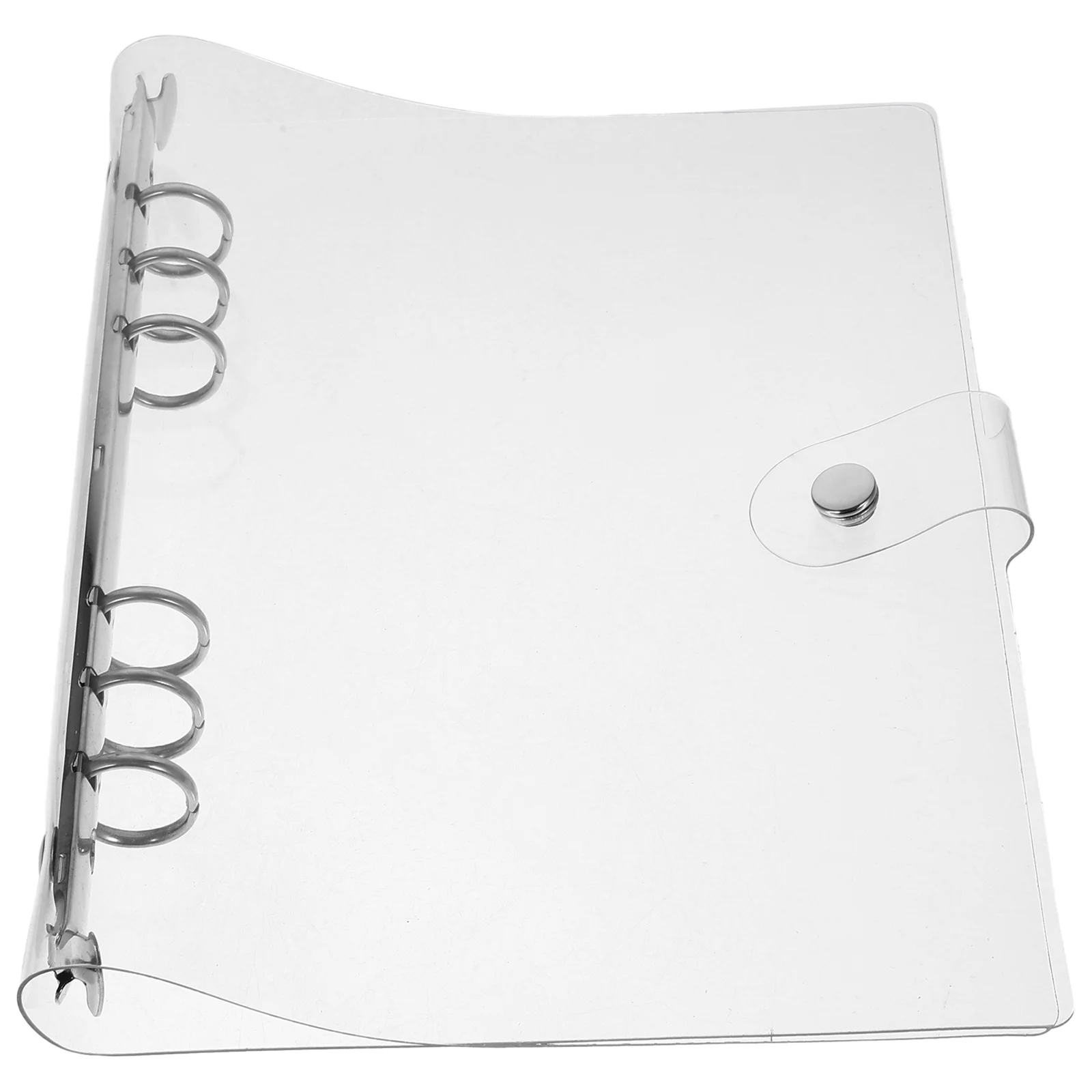1 set A6 Notebook Cover Clear Plastic Binder Shell 6-Ring Mechanism For School Office Use Loose-Leaf Notebook Protector Document