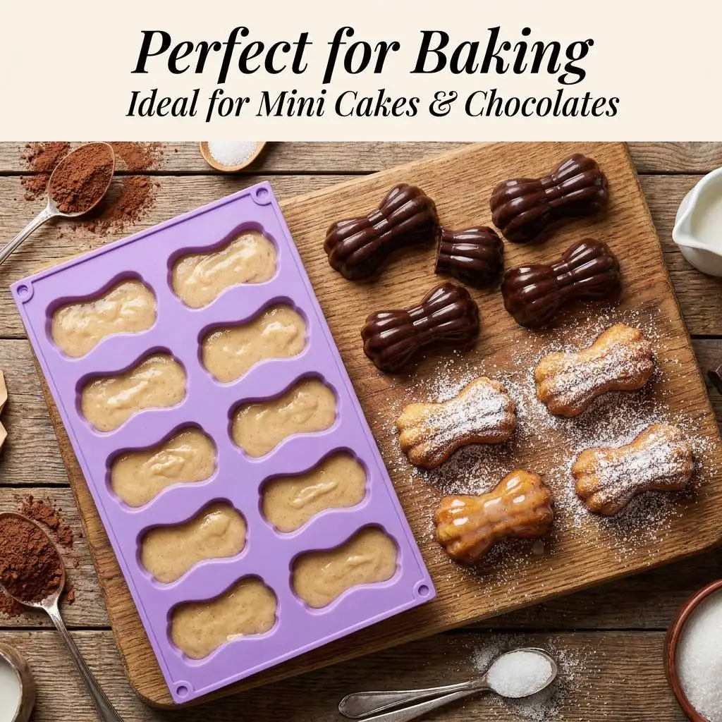 10 Cavity Bow Knot Silicone Mold Reusable Non‑stick Mould For Chocolate Jelly Candy Cupcake Topper Soap Craft Making