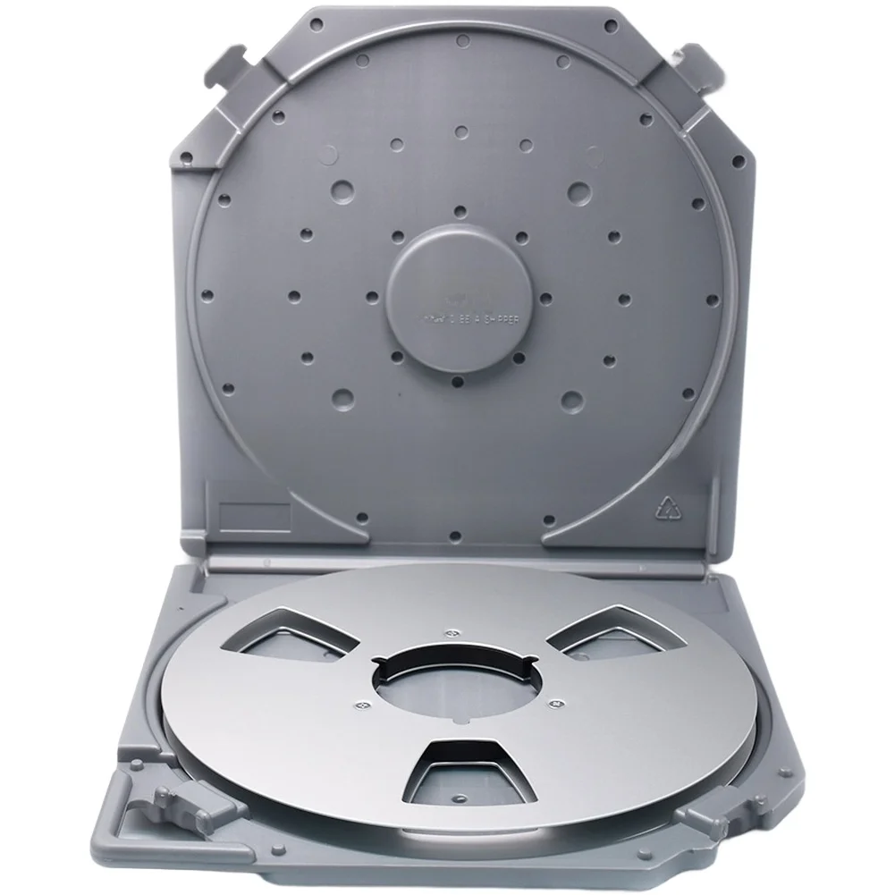 10 Inch Empty Tape Reel Storage Box Metal Case Silver Black For Reel To Reel Audio Data Recording Organization Tool