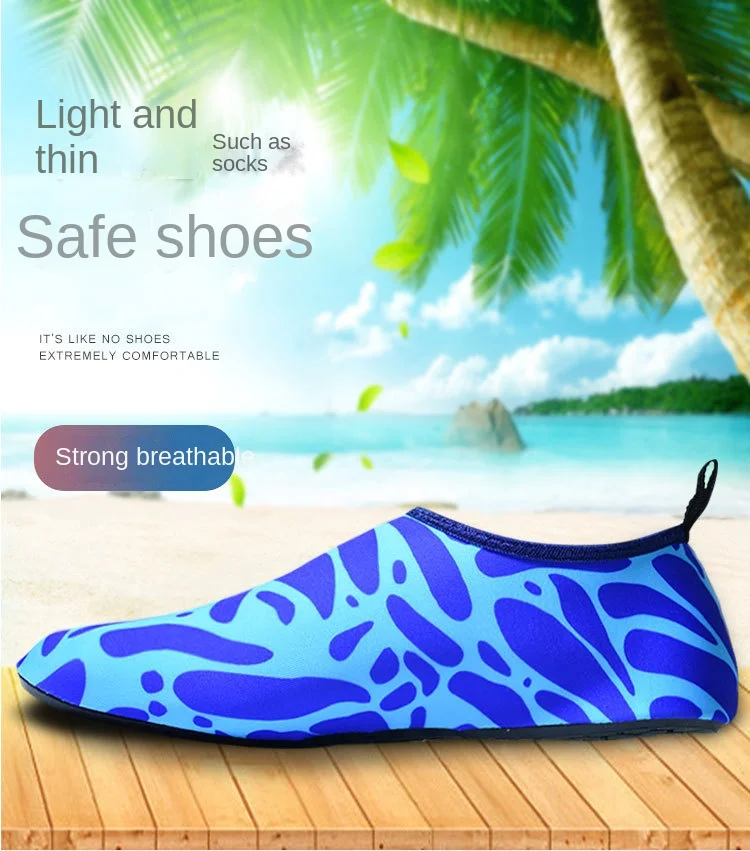 Men\'s and Women\'s Barefoot Beach Shoes Swimming and Diving Sandals Thick Soles Anti Slip Anti Tie and Skin Friendly Soft Shoes