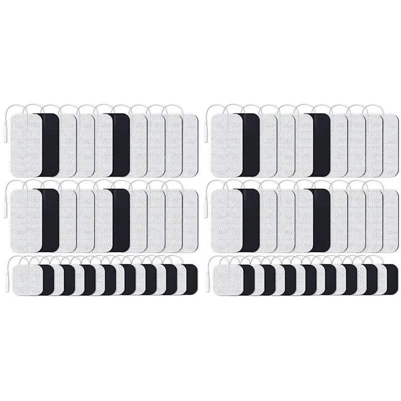 A74E-72 Packs 2 Sizes Electrodes For TENS Unit, Reusable And Latex Free Pigtail TENS Pads (2Mm Connector)