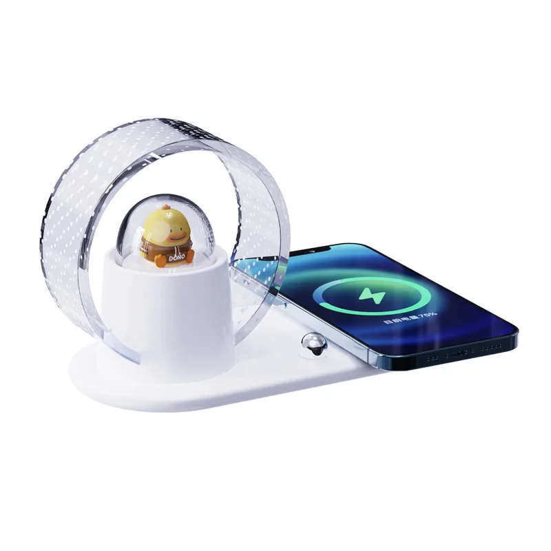 Projektowana bezprzewodowa stacja ładująca do telefonu Stacja ładująca 15 W z dotykową lampką nocną