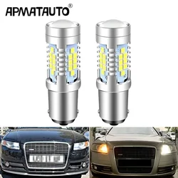 2pcs For Audi A3 8P A4 B7 A6 C6 A8 4E Q7 TT 8J LED Daytime Running Light DRL Bulb Lamp P21W BA15S 1156