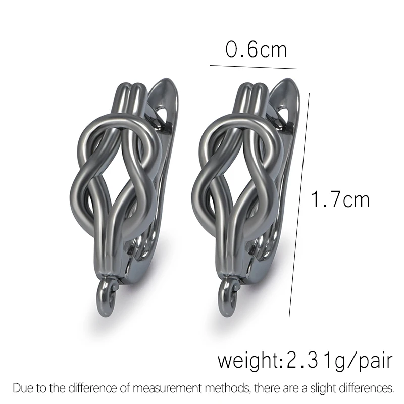 DARENLI 1 Pair New Gun Black Plated Brass Earring Hooks DIY Women Earwires Jewelry Making Accessories Materials Wholesale