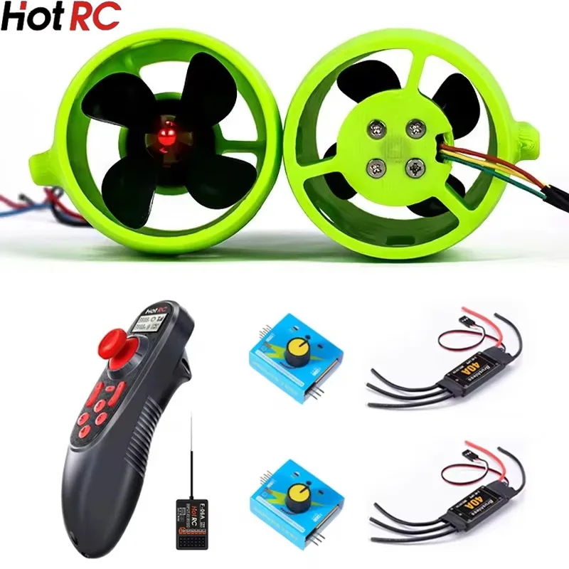 Underwater Jet Boat 2KG 4-Blade CW CCW Thruster Engine/Brushless 40A ESC/Servo Tester/Radio System Transmitter DS600 For RC Boat