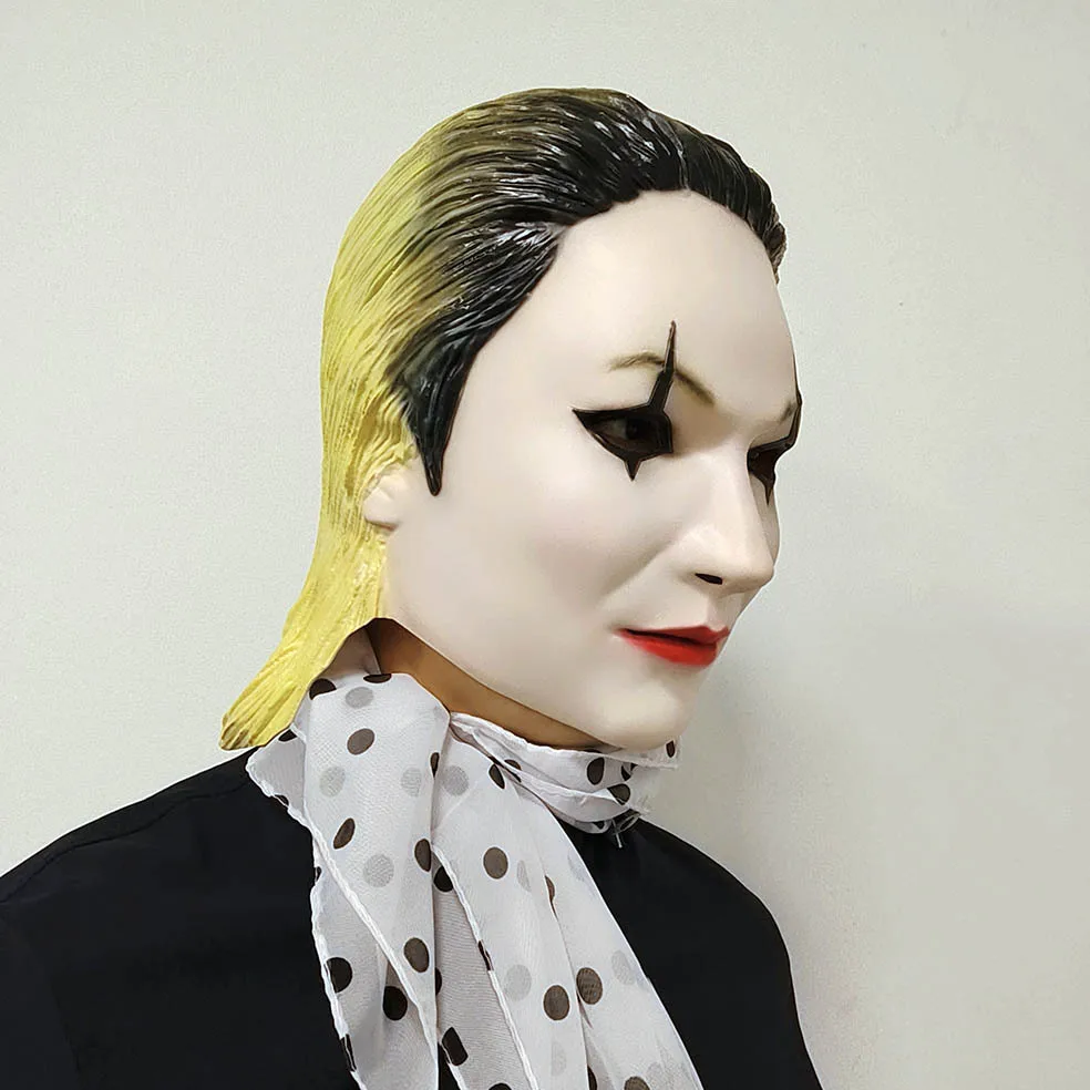 Realistische Latex-Vollkopfmaske im weiblichen Stil mit geformtem Haar-Make-up-Design für Halloween, Maskerade, Cosplay-Party, Verkleidungs-Requisite – Detail 2