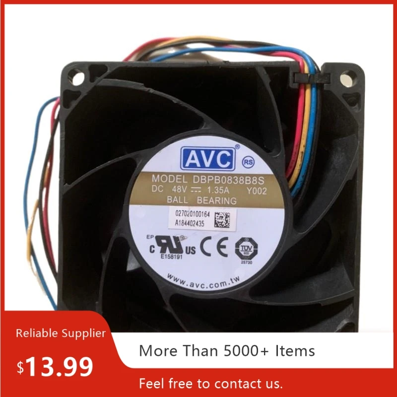 

Оригинальный для AVC DBPB0838B8S DC48V 1,35A 8038 4-проводной ШИМ-контроль температуры высокоскоростной охлаждающий вентилятор