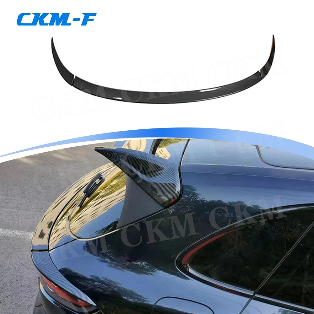 Carbon Fiber Car Rear Trunk Boot Spoiler Gloss Black Lip Wings Car Covers for Porsche Cayenne 2018 2019 2020 2021