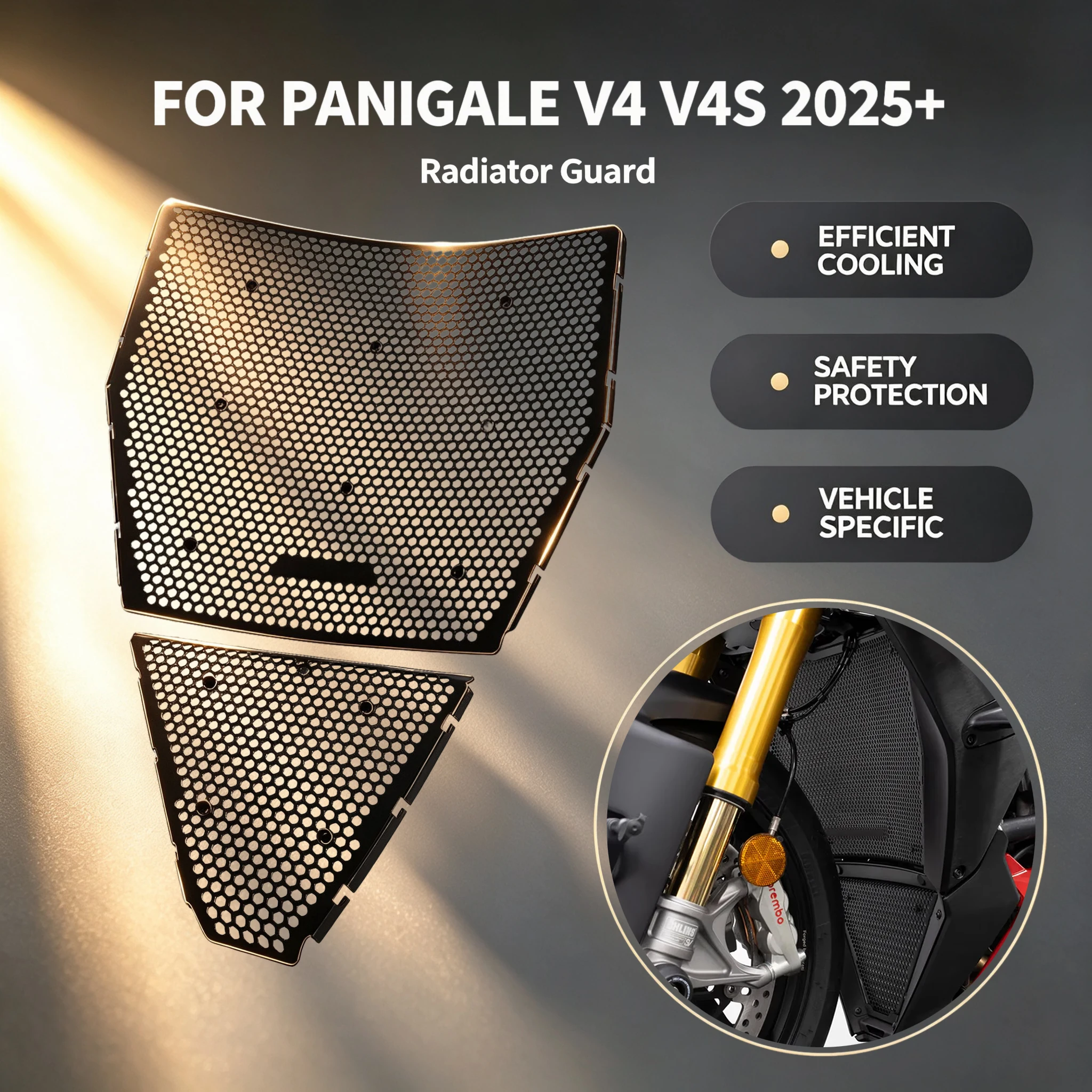 Motorcycle CNC Radiator Guard Grille Cover For Panigale V4 V4S 2025 2026 Protection Accessories