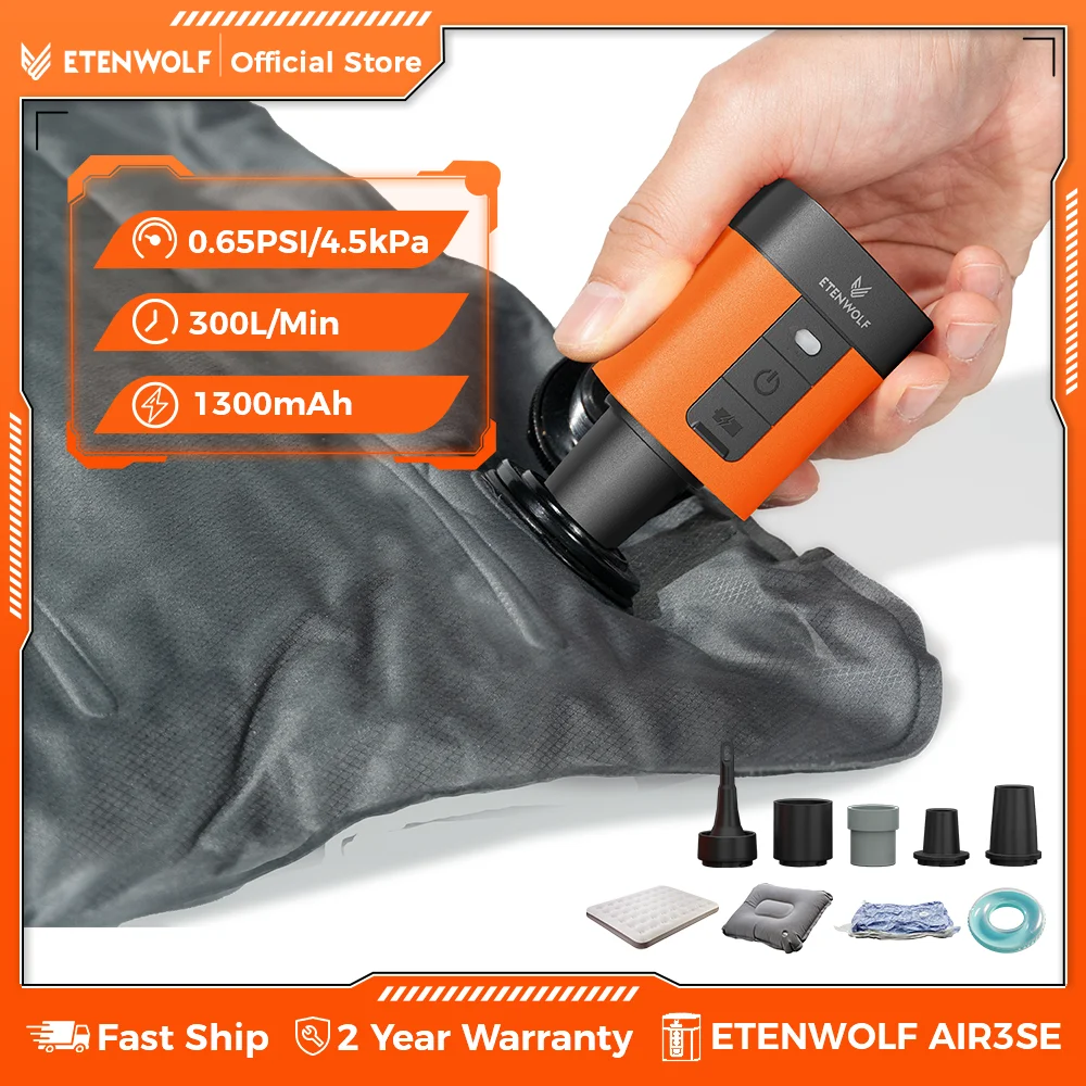 

ETENWOLF AIR 3SE Electric Air Pump 1300mAh Camping Light Outdoor Pump for Air Mattress Pool Floats Sleeping Pads
