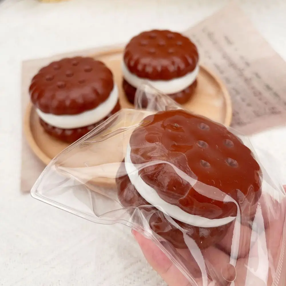 Simulação de comida lenta subindo pão pegajoso macio criativo lento rebote brinquedo ins bonito biscoito de chocolate espremer brinquedo crianças presente