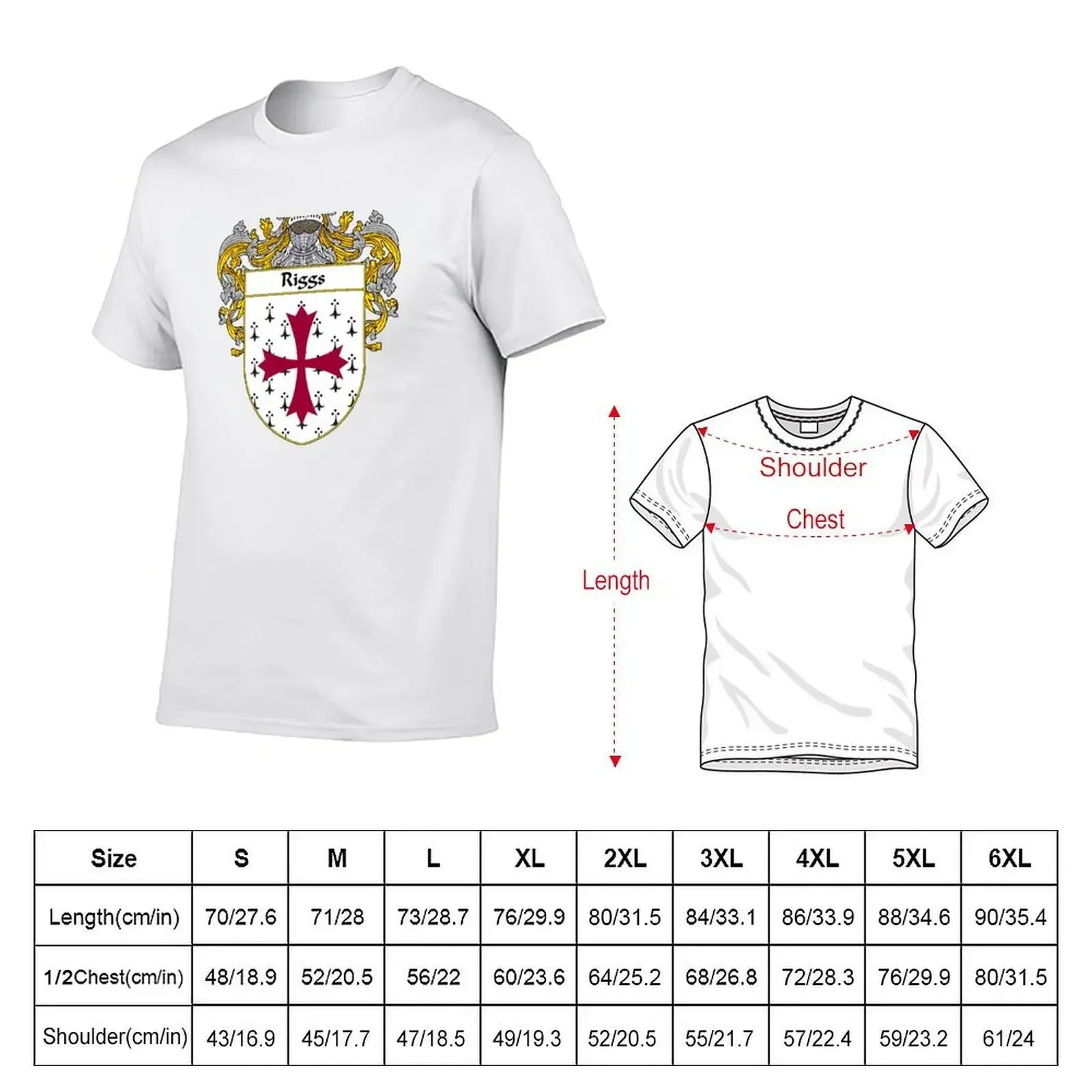 Riggs Coat of Arms / Riggs Family Crest T-Shirt blanks sublime anime clothes korean fashion Men's t shirts