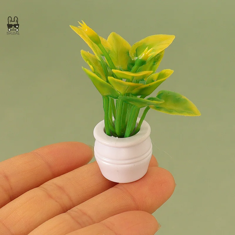 1PC Doll House Mini Plant Model Mini Green Plant Potted Outdoor Landscape Flower Bed