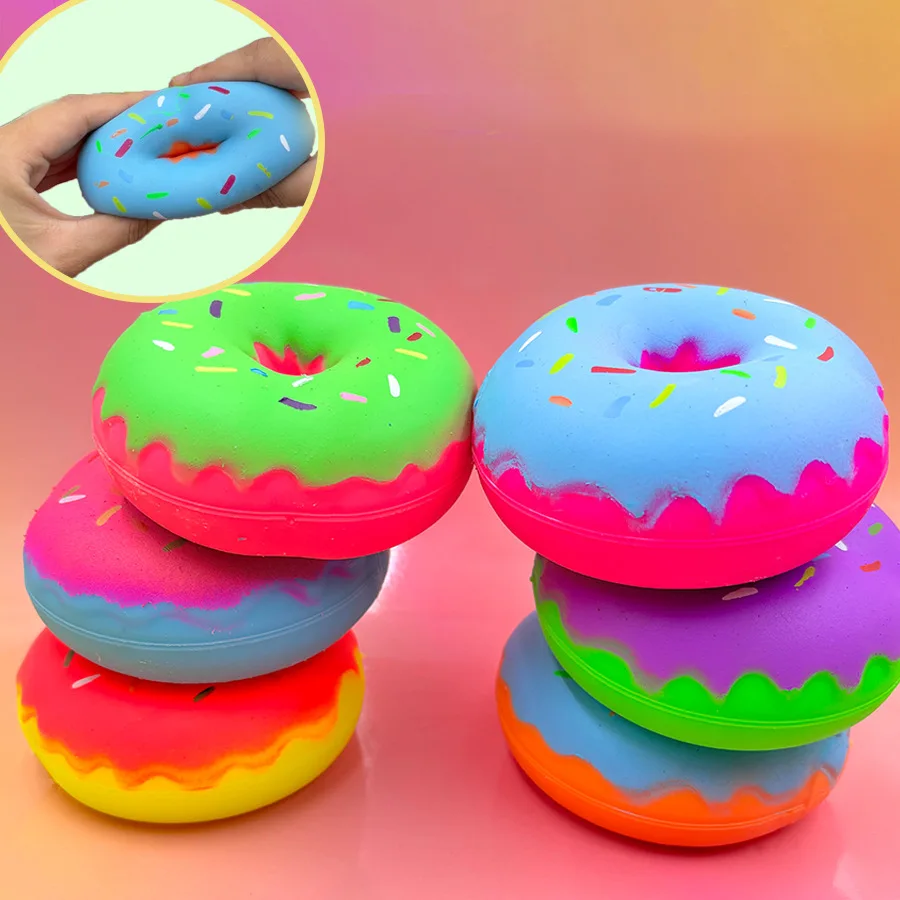 Cute Donut Squeeze Slow Rising Simulation Food Play PU Bread Cake Scented Soft Squeeze Toy Stress Relief For Kid Fun Gifts