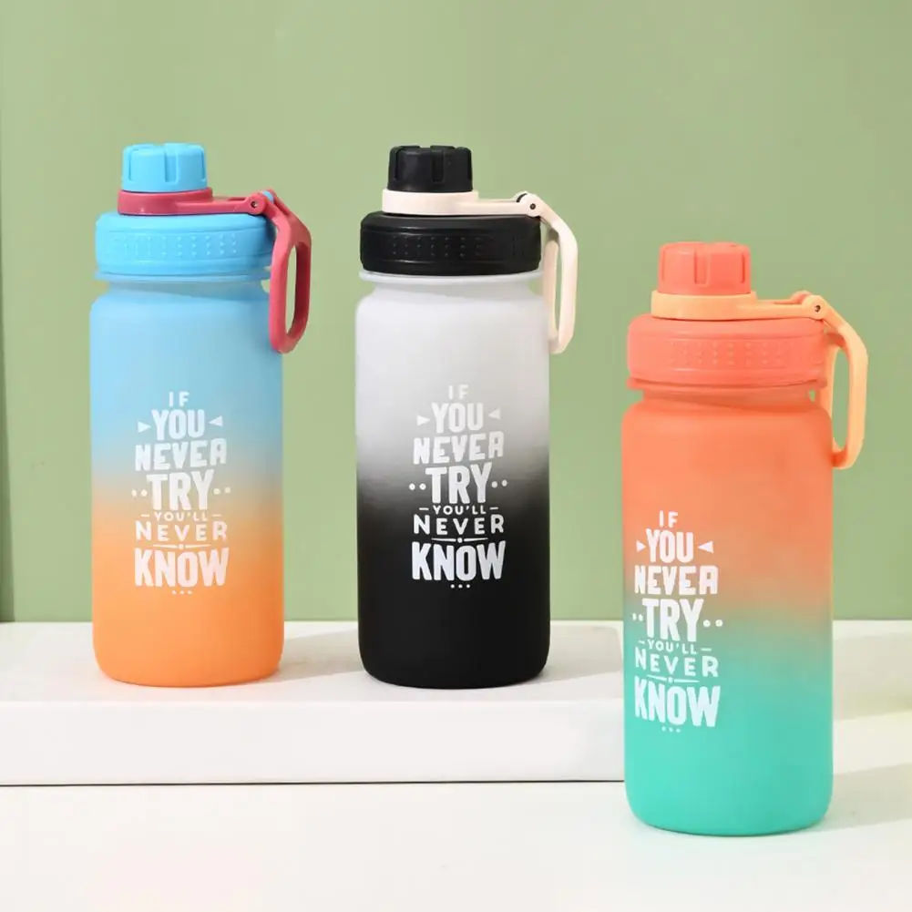 Handle Design Water Bottle Shatterproof Water Bottle Gradient Color Leak-proof Water Bottle with Handle Design for Sports Travel