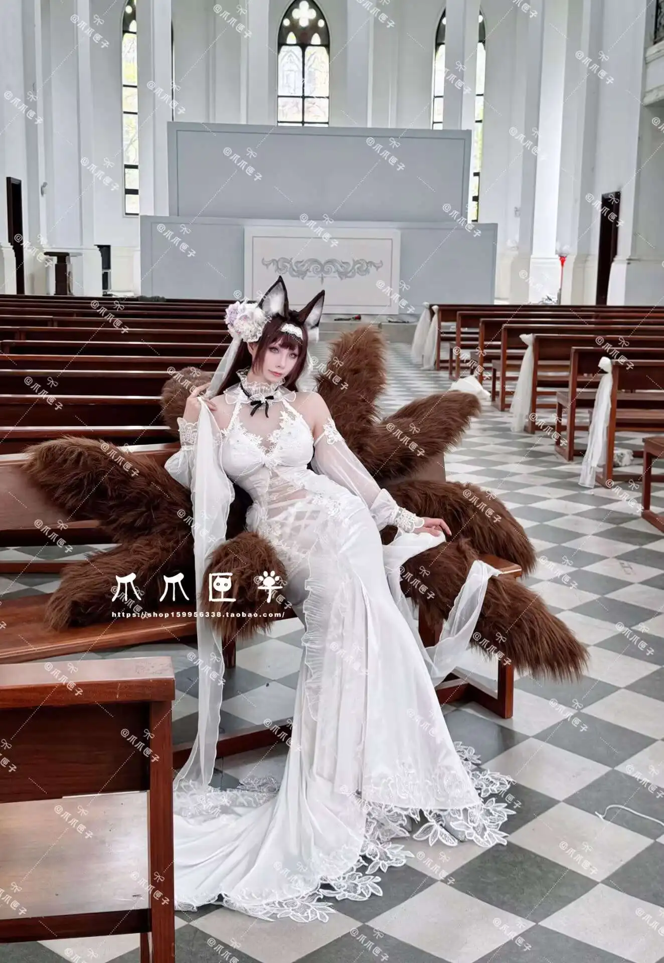 Musashi Bride From Azur Lane Musashi Cosplay Costume Sexy Lingeries Dress Women White Dress Custom Size Made