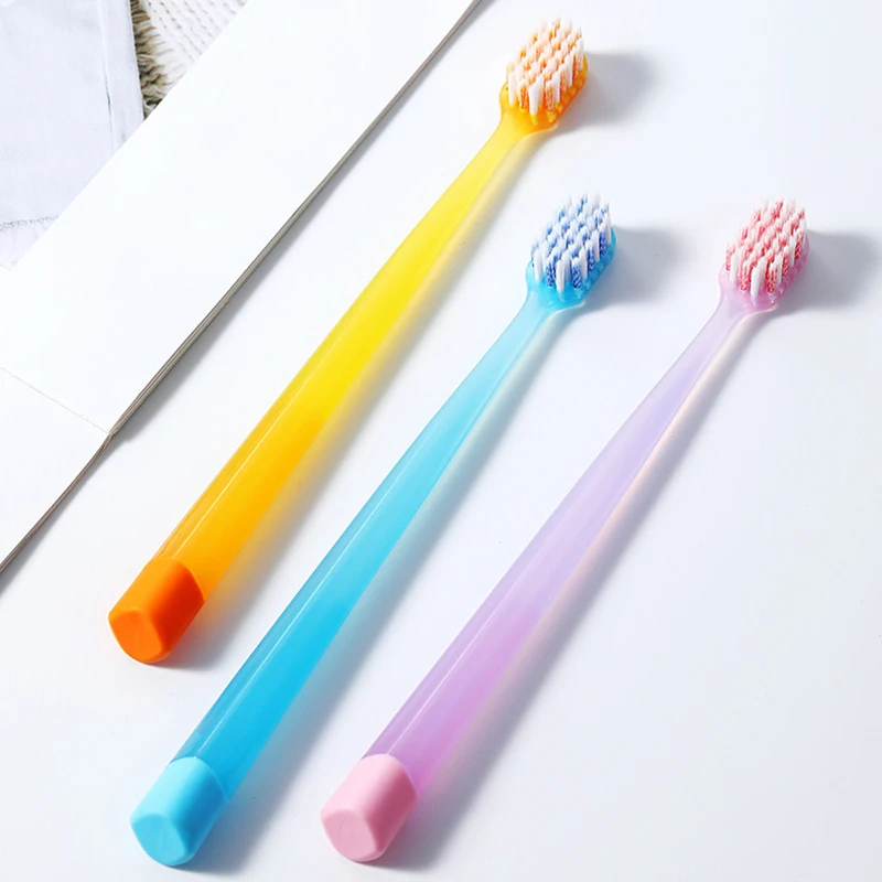 3 PC Spiral Bristle Toothbrush Adult Soft Fur Household Use Suit Couple's Simple And Wide Head Protect Gums Cleaning Teeth Oral