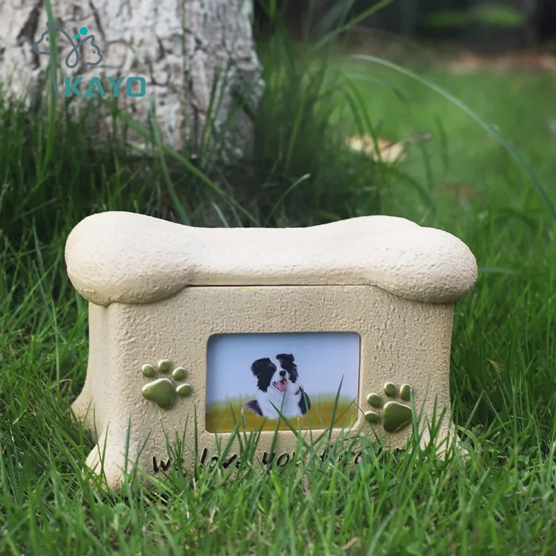 

Dog Cat Ash Box Resin Dog Cat Angel Love Commemorative Box with Photo Frame Funeral and Sacrificial Supplies