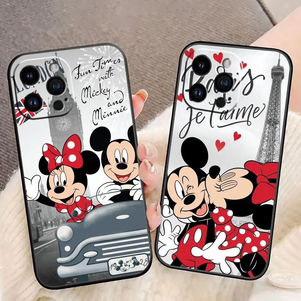 

Disney Cute Mickey Minnie Mouse Cover Phone Case For iphone Apple 16E 16 15 14 13 12 11 Pro XS Max X SE 8 7 Plus Silicone Case