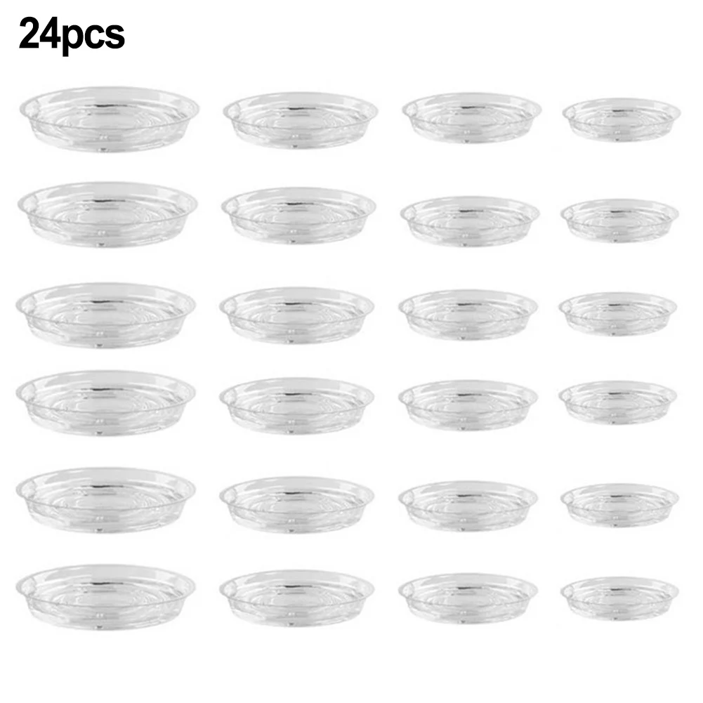 6/8/10/12 Inch Plastic Plant Saucer Selectable Clear Plant Saucers FlowerPot Garden Indoor Plant Care Transparent Drip Trays Set