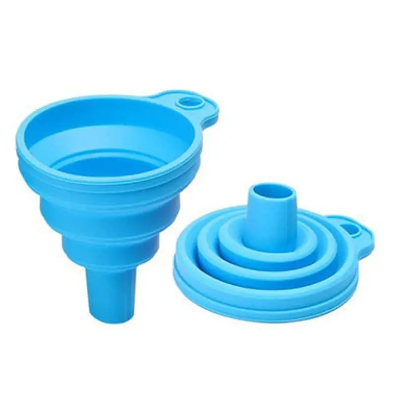 0058Folding mini retractable funnel Kitchen supplies silicone funnel household liquid separator oil jug funnel wine leak