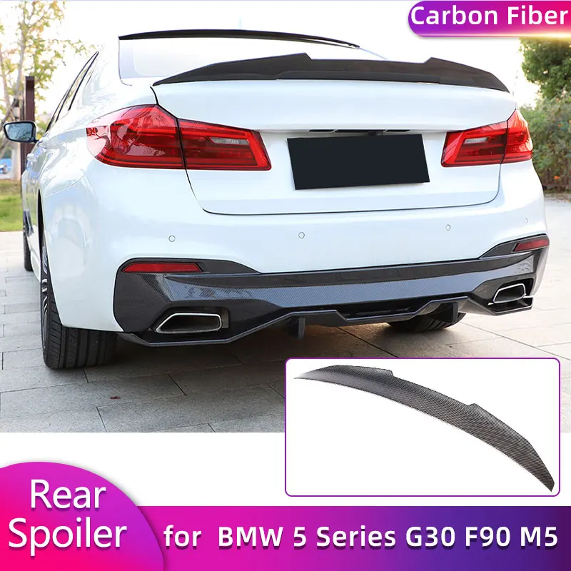 

Full Carbon Fiber Rear Trunk Spoiler Wings for BMW 5 Series G30 F90 M5 Sedan 2017-2023 Car Rear Spoiler Boot Wing Lip Body Kit