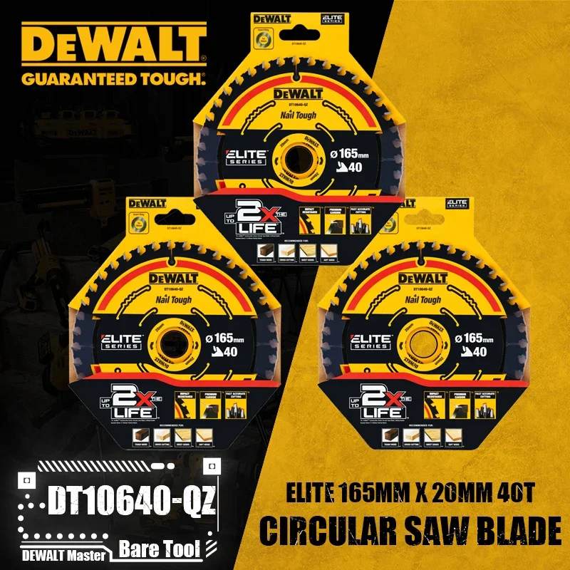 DEWALT DT10624-QZ DT10640-QZ CIRKELZAAGBLAD ELITE SERIE ELITE Cirkelzaagblad 165MM 20MM 24T/40T