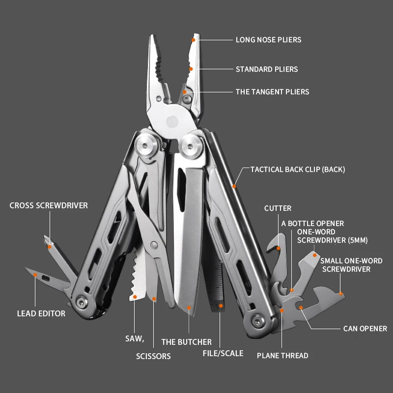 Multi tool pocket knife Multitool pinza tagliacavi multifunzionale Multi Tools pinze pieghevoli portatili da campeggio all\'aperto