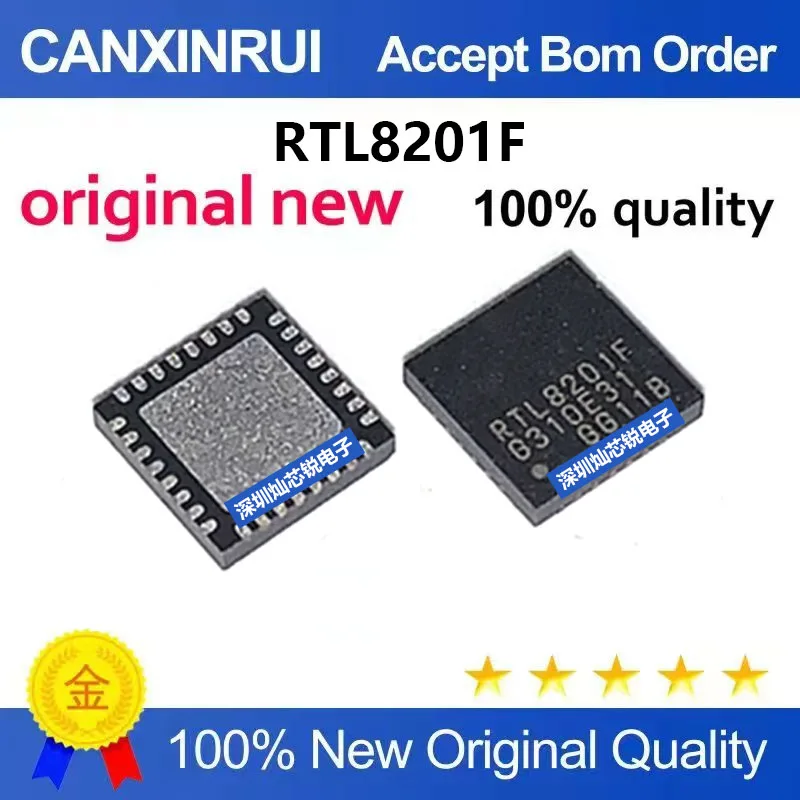 (5-100 Pieces) Brand New Original RTL8201F-VB-CG QFN32 Ethernet Transceiver Chip for Network Communication