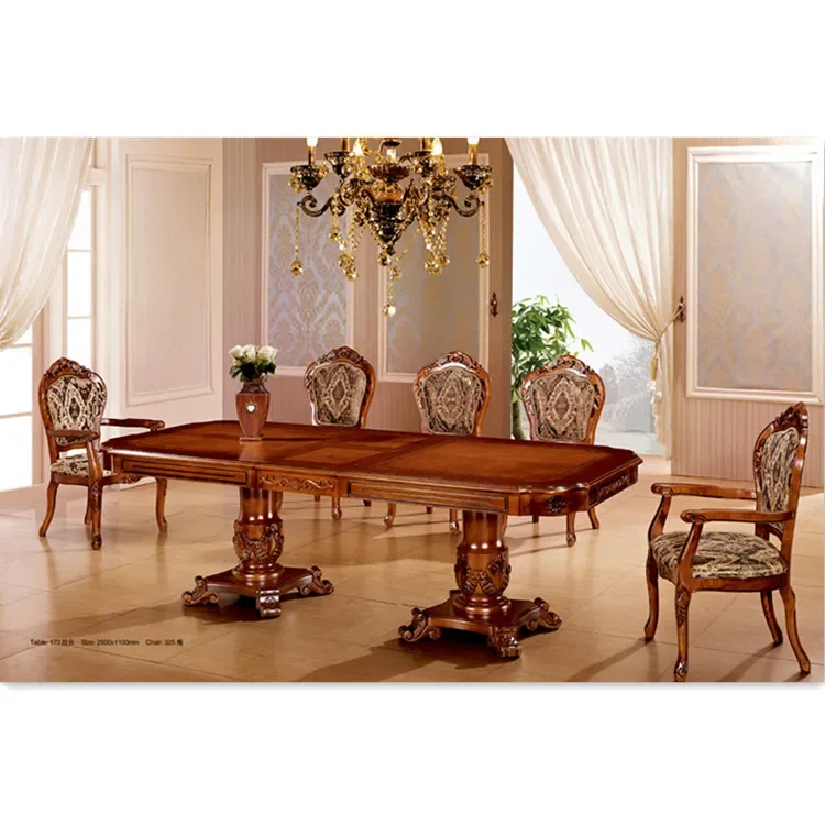 Luxury Design Dining Room Furniture Wooden Table Wood Dining Table Top Sale Solid Home Furniture Modern Europe Royal 15-20 Days