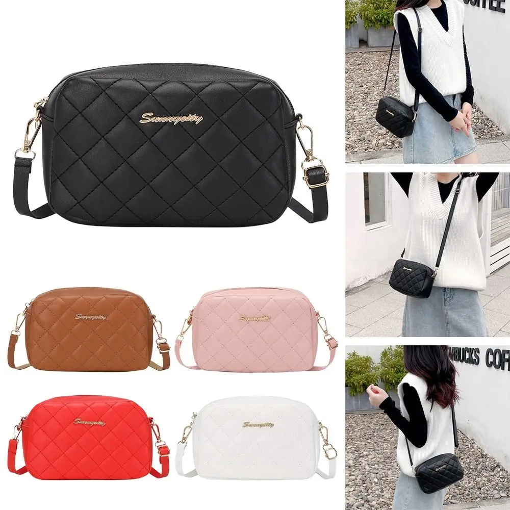 Trend Lingge Embroidery Fashion Crossbody PU Leather Handbags Women Messenger Bag Shoulder Bag